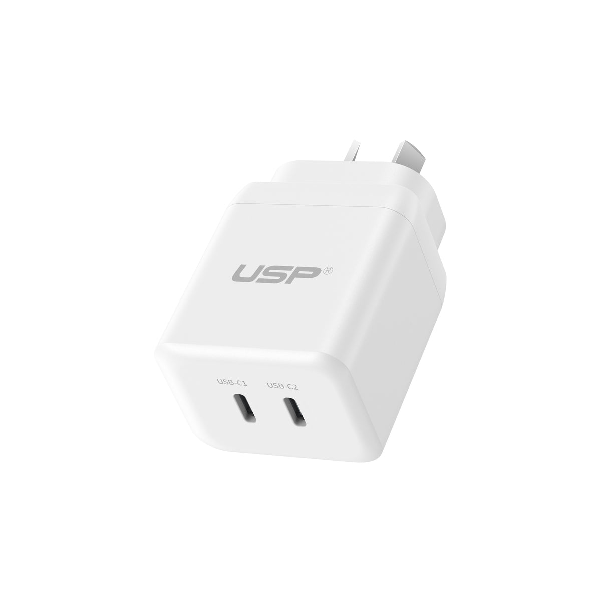 45W GaN Power Adaptor Dual USB-C PD-White