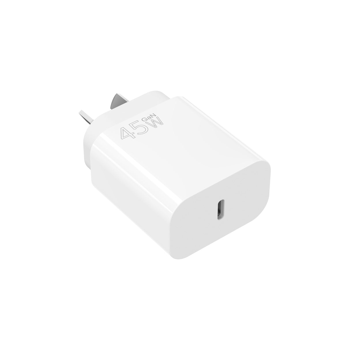 45W GaN Power Adaptor single USB-C PD-White