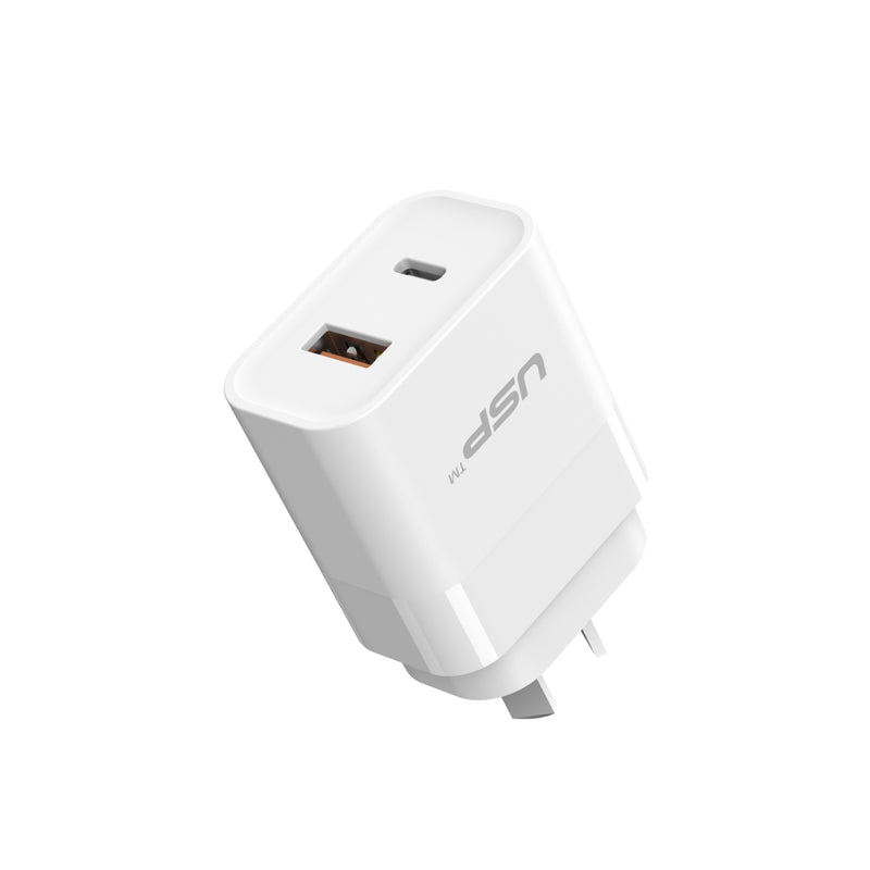 30W USB A + TYPE C PD Quick Wall Charger USP