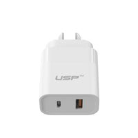 30W USB A + TYPE C PD Quick Wall Charger USP