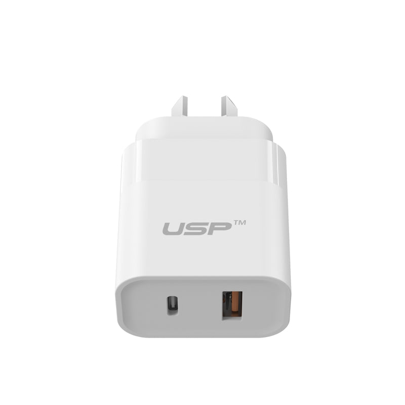 30W USB A + TYPE C PD Quick Wall Charger USP