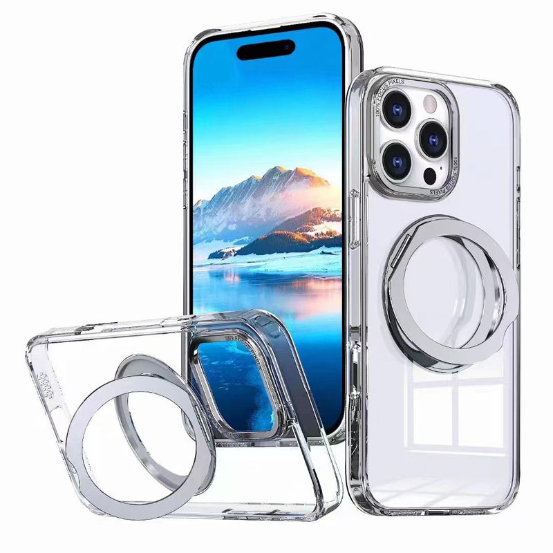 USP Clear Case For iPhone 16 Pro 360° Rotatable Ring Stand Compatible With Magsafe