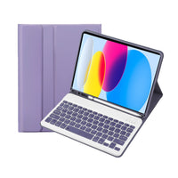 Purple iPad 11” (A16)/iPad 10 10.9" Bluetooth Keyboard Case Cover Apple Pencil Slot