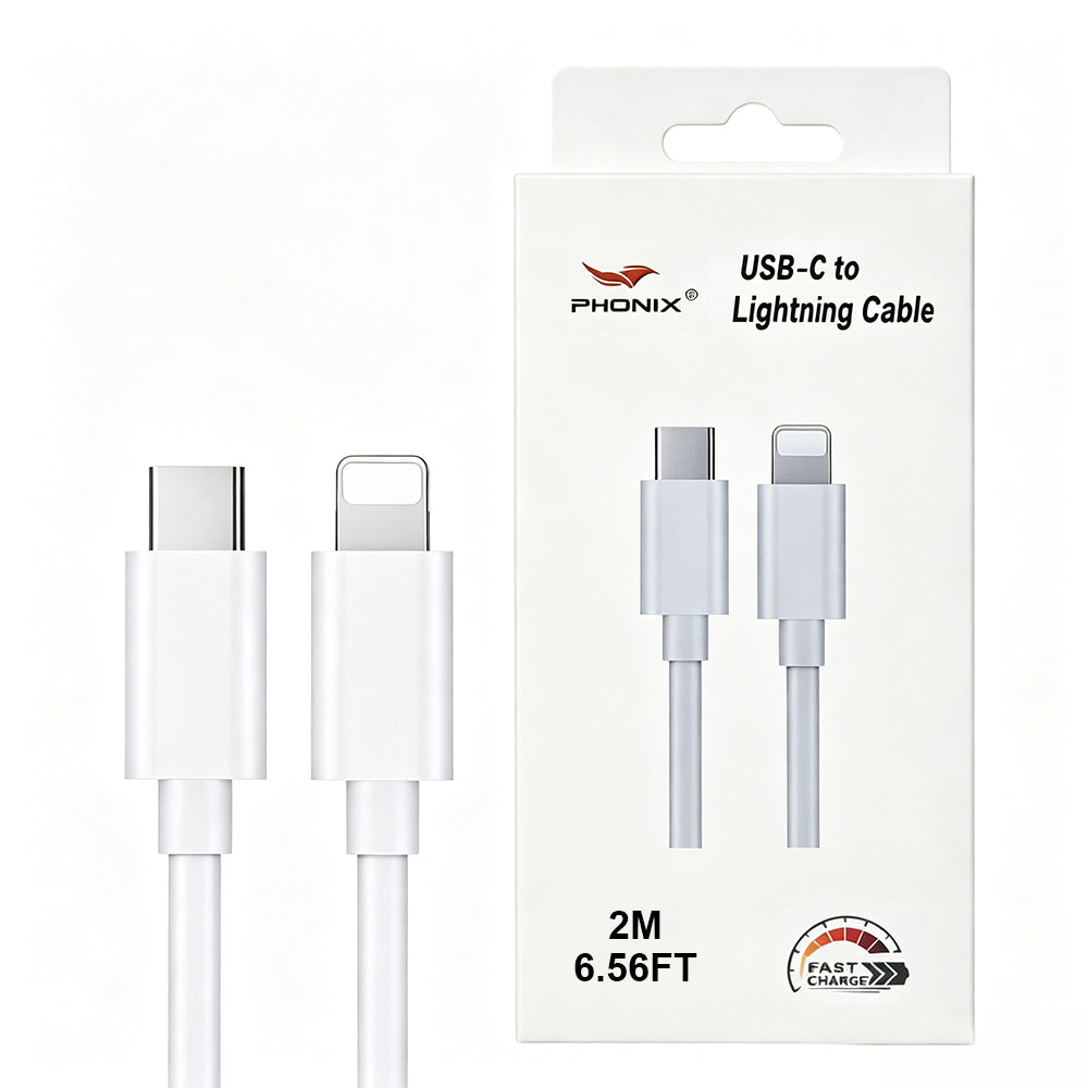 Phonix 2M Lightning to USB-C Classic White Cable