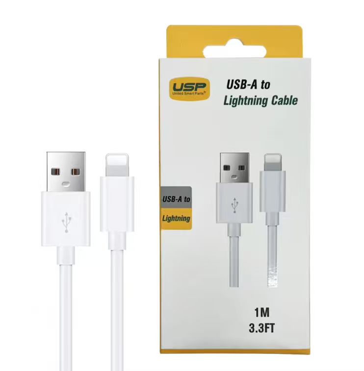 1M Lightning to USB-A Mini White Cable  USP
