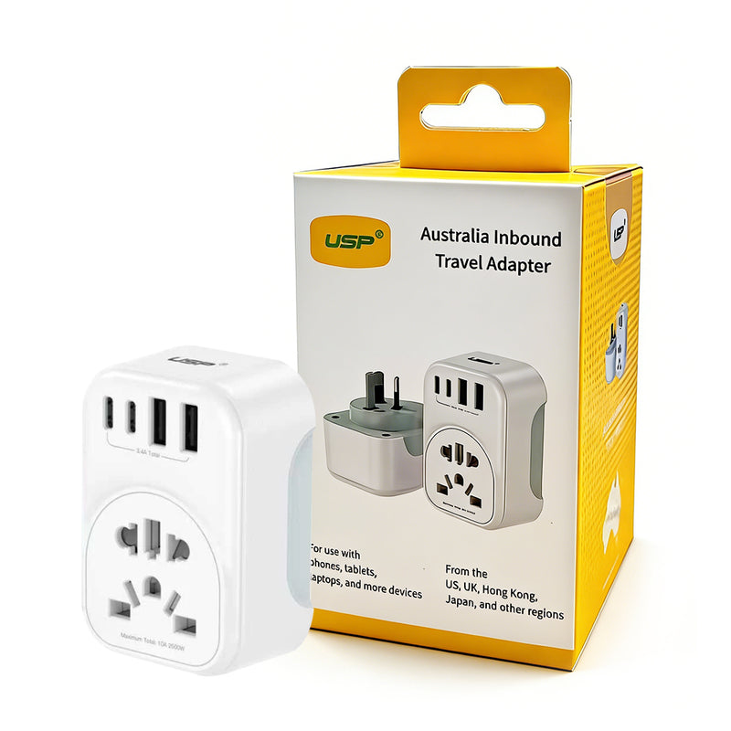 Australia Inbound Travel Adapter US, UK, Hong Kong, Japan, and other region, SAA certification