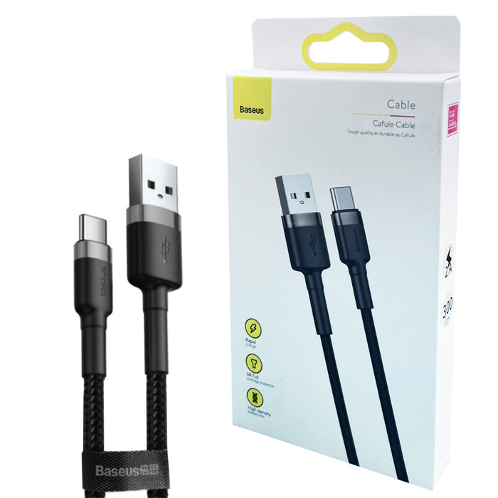 3M USB-C to USB-A cafule Cable 2A Gray+Black  Baseus