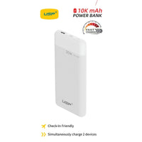 USP 20W Fast Charge Power Bank 10K mAh (10000mAh) with 2 USB Outputs PB25110 White