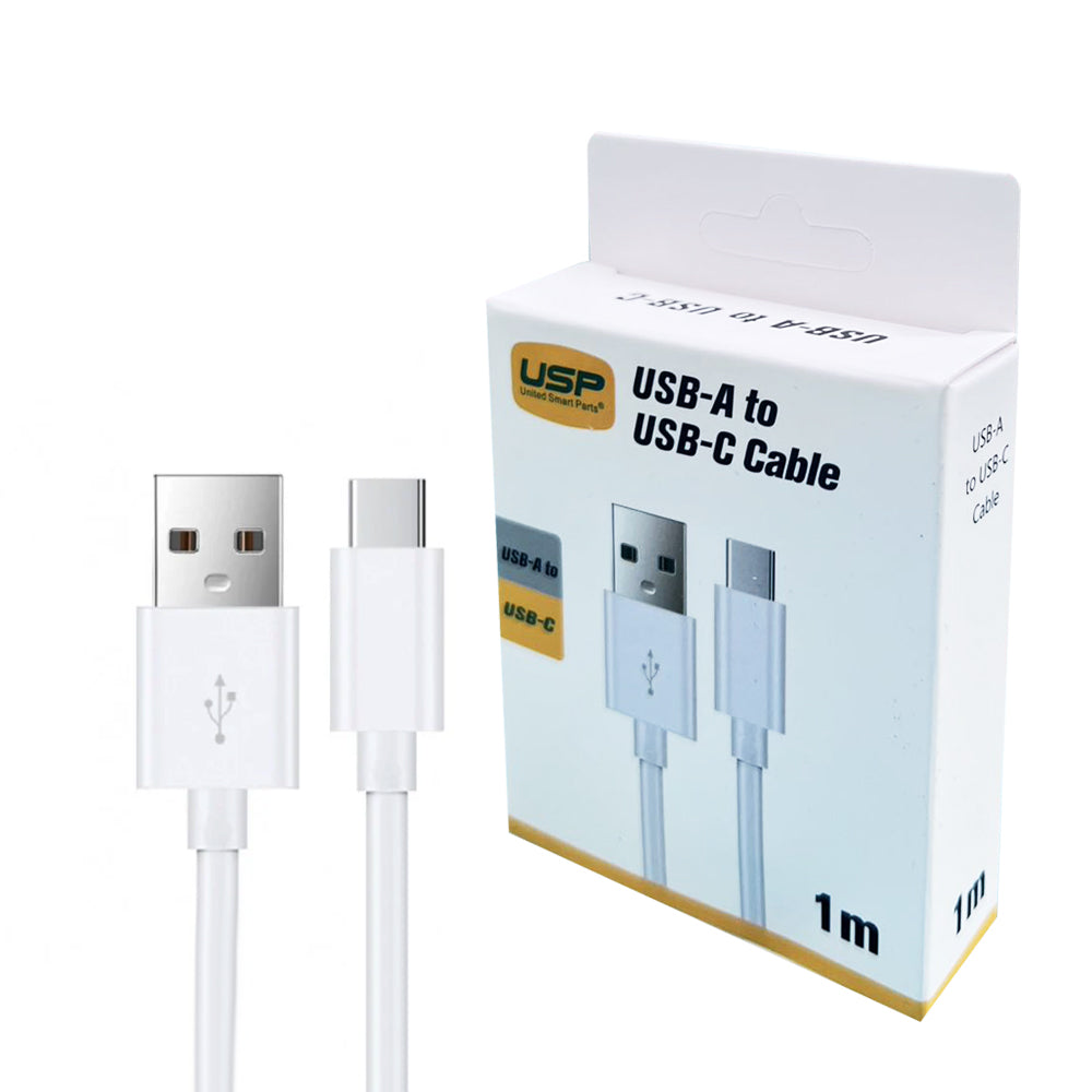 1M USB-C to USB-A Mini White Cable  USP