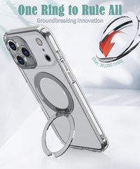 USP Clear Case For iPhone 17 Pro Max 360° Rotatable Ring Stand Compatible With Magsafe