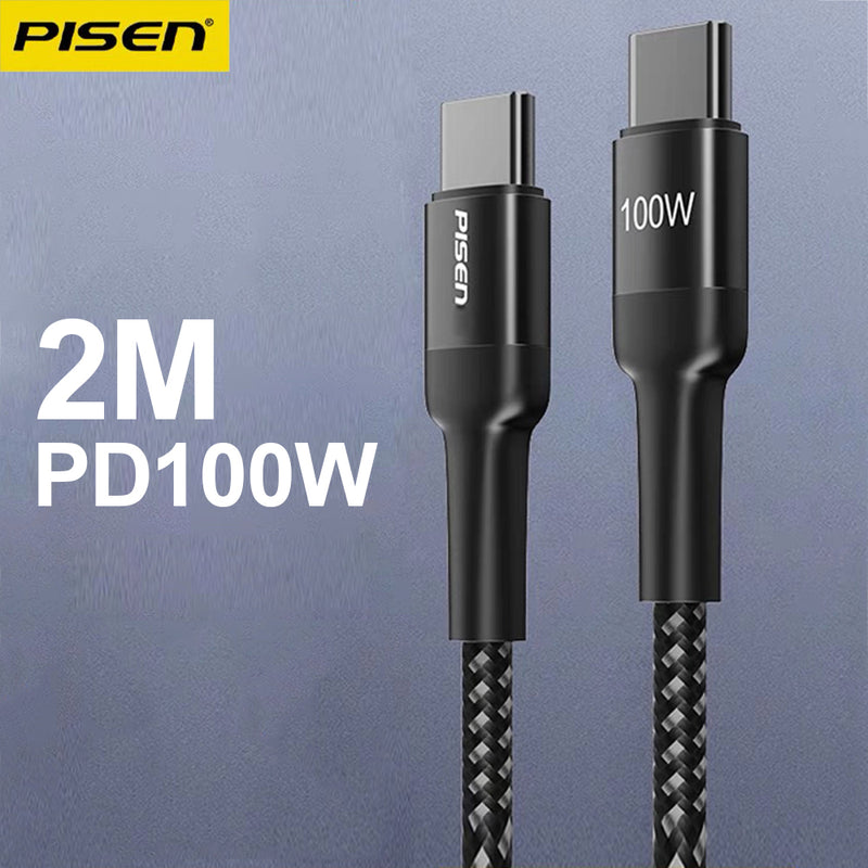2M USB-C to USB-C  100W Charging Cable Wine Glass Style PISEN TC38