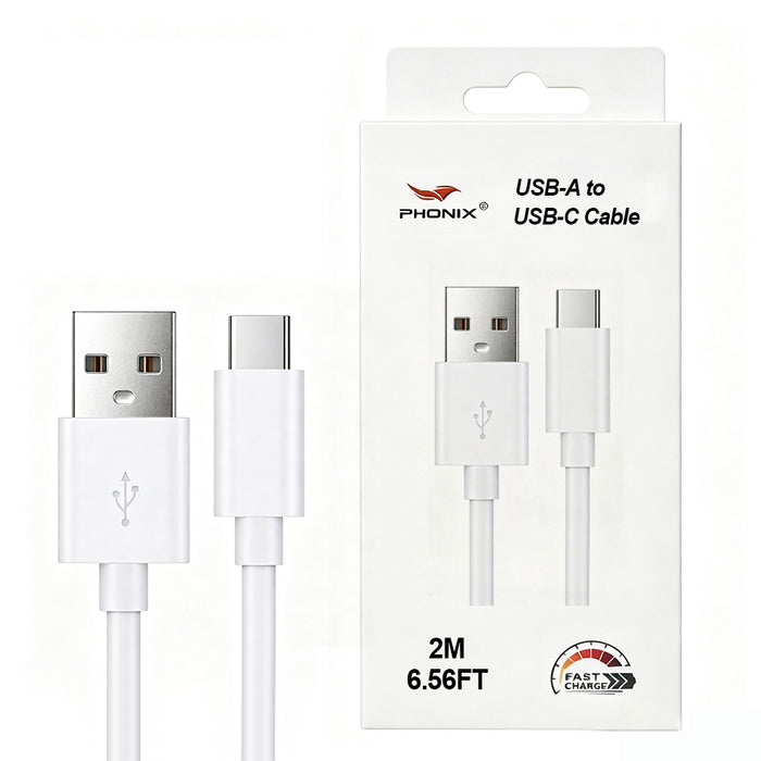 Phonix 2M USB-C to USB-A Classic White Cable