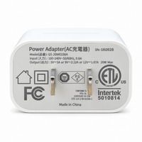 USP 20W Fast Charging Single Type-C Power Adapter – US Plug, White