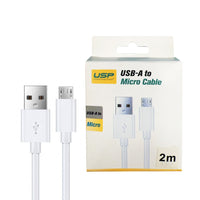 2M Micro to USB-A Mini White Cable  USP