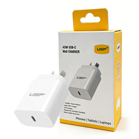 45W GaN Power Adaptor single USB-C PD-White