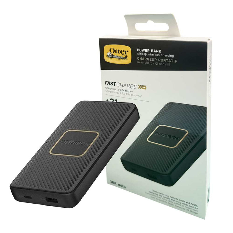 OtterBox Fast Charge Qi Wireless Power Bank 10,000 mAh - Black