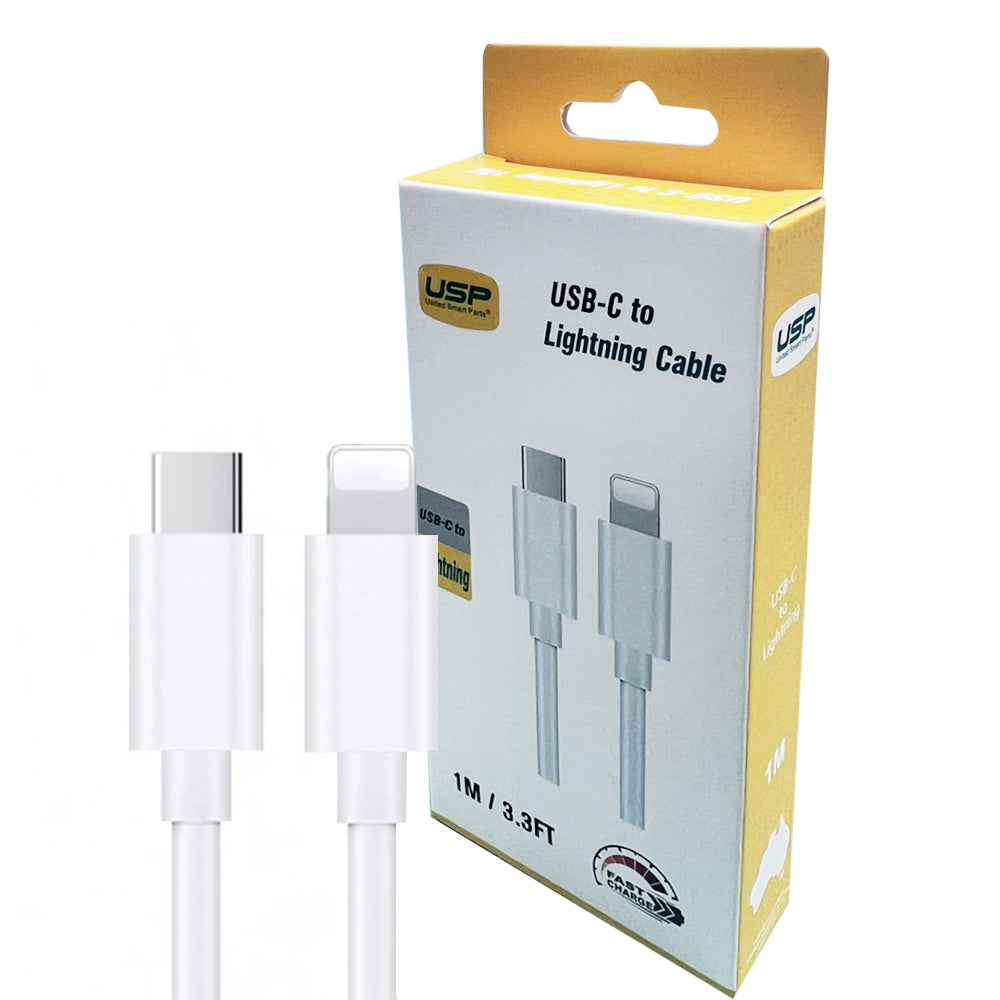 1M Lightning to USB-C Mini White Cable  USP