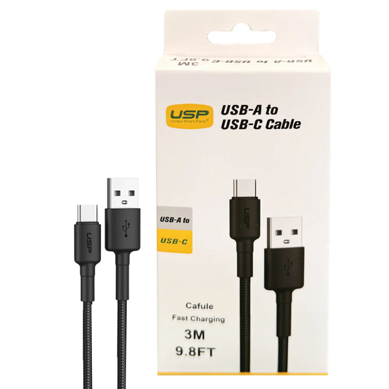 3M BoostUp Cafule USB-C to USB-A Cable Charge & Connect Black USP