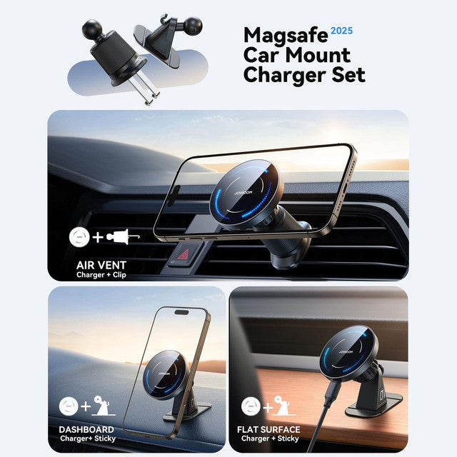 15W Magnetic Wireless Car Charger Holder , Air Vent & Dashboard Compatible