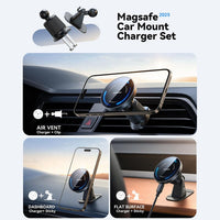 15W Magnetic Wireless Car Charger Holder , Air Vent & Dashboard Compatible