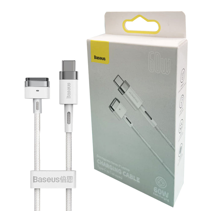 Baseus Zinc Magnetic Series iP Laptop Charging Cable Type-C to T-shaped Port 60W 2m White