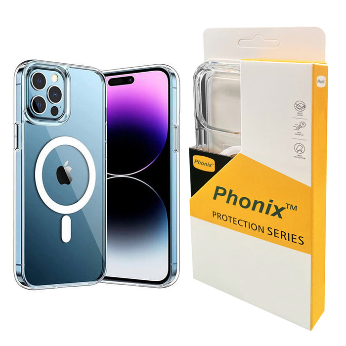Phonix Case For iPhone 14 Pro Clear Armor Hard Case with MagSafe Thicker & Stronger