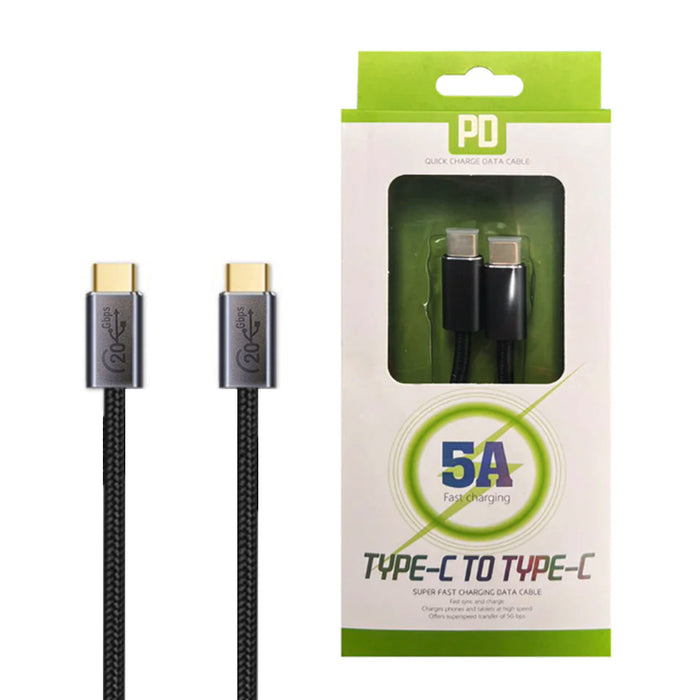 2M BoostUp Cafule USB 3.2 Gen-C to USB-C Cable Charge & Video Black （USB 3.2 Gen 2x2 - 20Gbps, 100W/5A, 8K/60Hz)