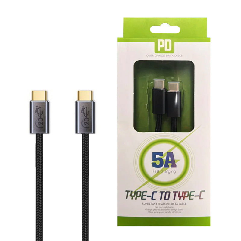 1M BoostUp Cafule USB 3.2 Gen-C to USB-C Cable Charge & Video Black （USB 3.2 Gen 2x2 - 20Gbps, 100W/5A, 8K/60Hz)