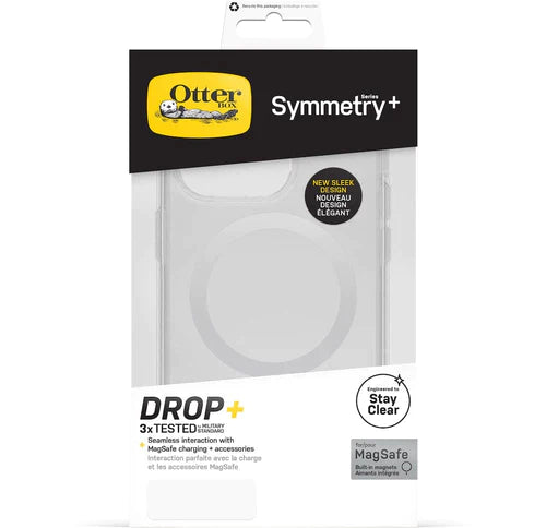 OtterBox Case for iPhone 13 / 14 Symmetry Series+ Clear Antimicrobial Case for MagSafe