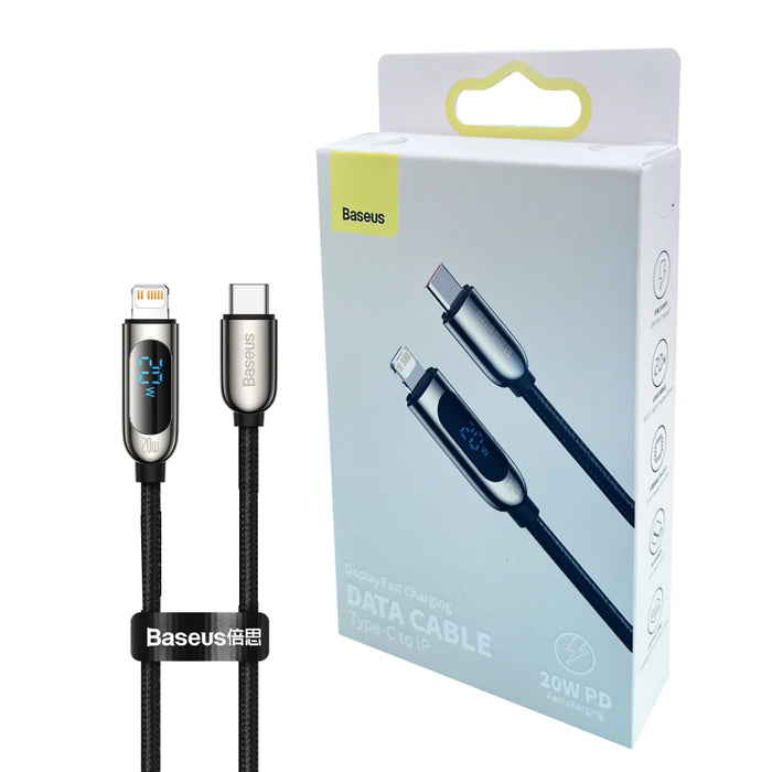 Baseus Display Fast Charging Data Cable Type-C to IP 20W 2m Black