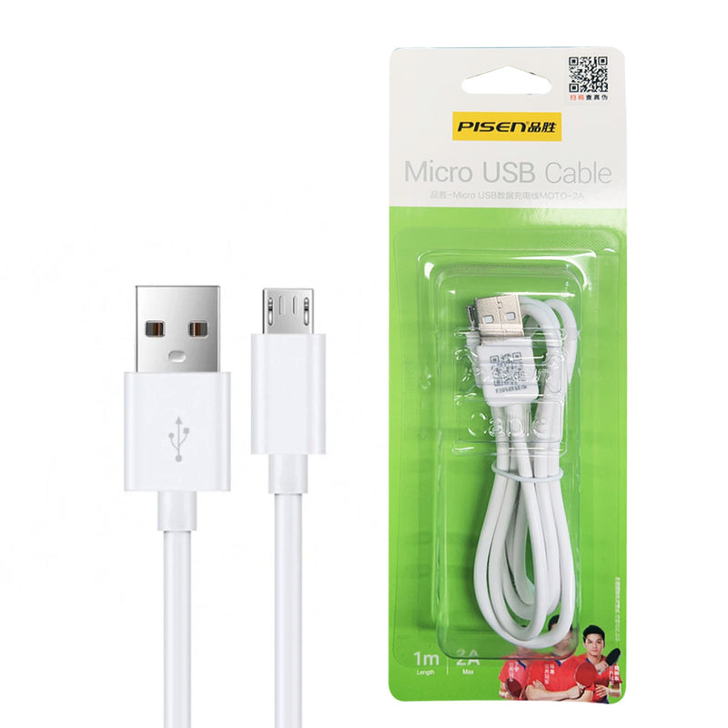 1M Micro to USB-A Charging Cable white MU03-1000 PISEN