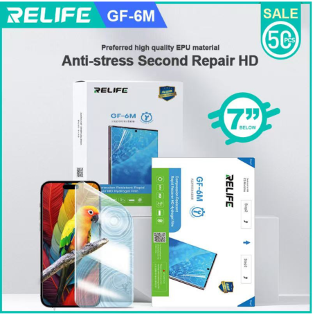 RELIFE GF-6M Anti-Pressure Instant Repair HD Hydrogel Film for C3 MIX ULTRA Cutting Machine 50pcs/box