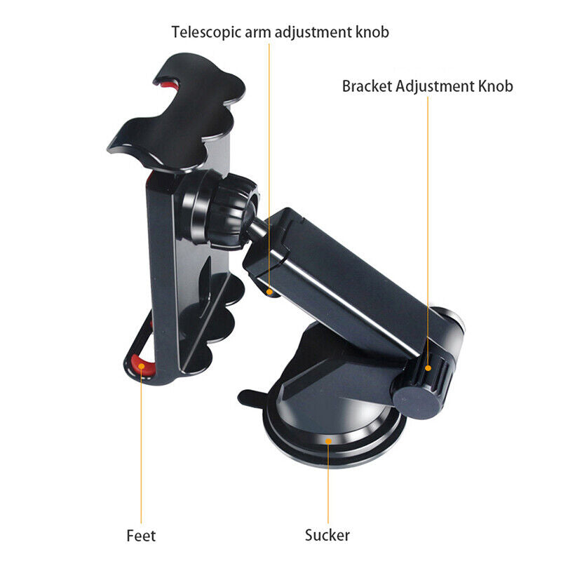 Car Tablet / Phone Holder Mount 360 Degree Adjustable Mobile Suction Cup Bracket Stand