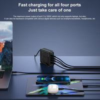 100W GaN 4 Ports USB-C PD Super Fast Laptop Wall Charger USP