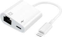 Lightning to Ethernet + Power Adapter_white