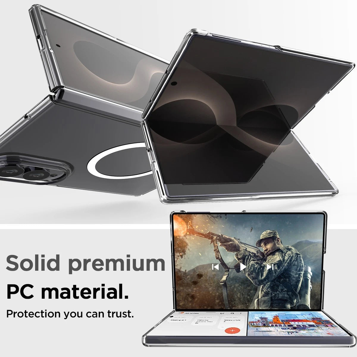 For Galaxy Z Fold 8 Hard Crystal Clear Case Compatible With Magsafe