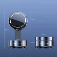 Magnetic Phone Holder - 360° Rotatable Adjustable Car Suction Cup Mount in Black