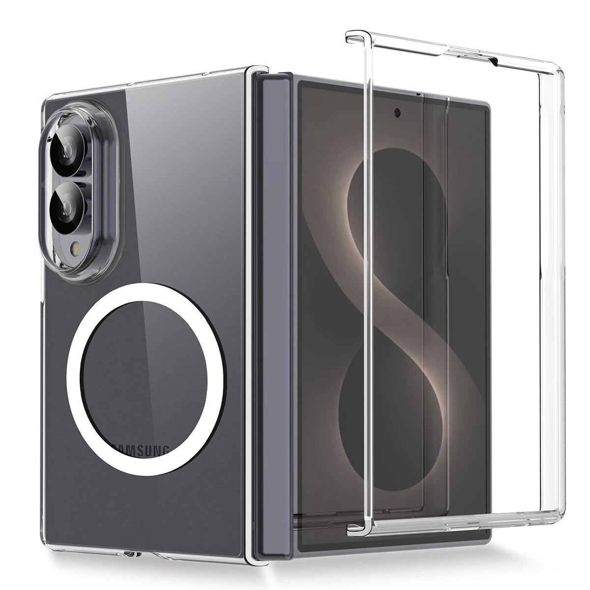 For Galaxy Z Fold 8 Hard Crystal Clear Case Compatible With Magsafe