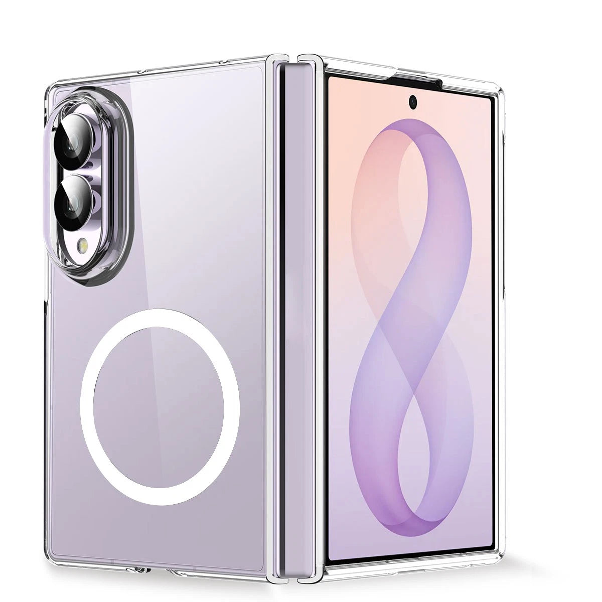 For Galaxy Z Fold 8 Hard Crystal Clear Case Compatible With Magsafe