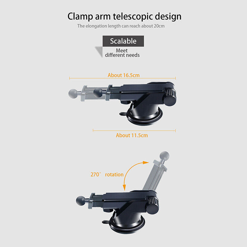 Car Tablet / Phone Holder Mount 360 Degree Adjustable Mobile Suction Cup Bracket Stand