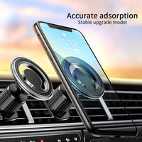 2 in 1 Car Air vent & Dashboard Mount Phone Holder Magnetic Hook Design Compatible with MagsafeBlack