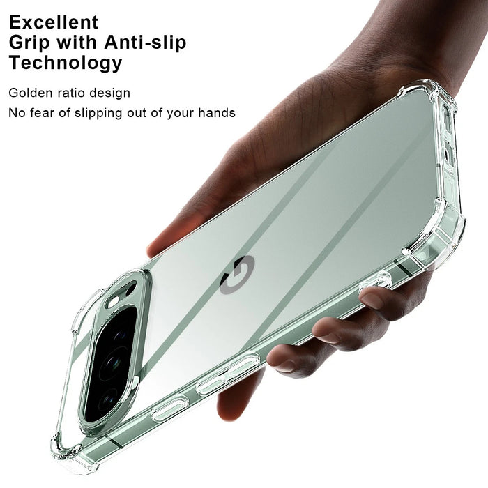 Google Pixel 9 Pro XL / 10 Pro XL Clear Acrylic+ TPU hard Case  (With Soft Round Airbags) (Copy)