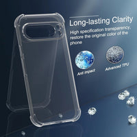 Google Pixel 9A Clear Acrylic+ TPU hard Case  (With Soft Round Airbags)
