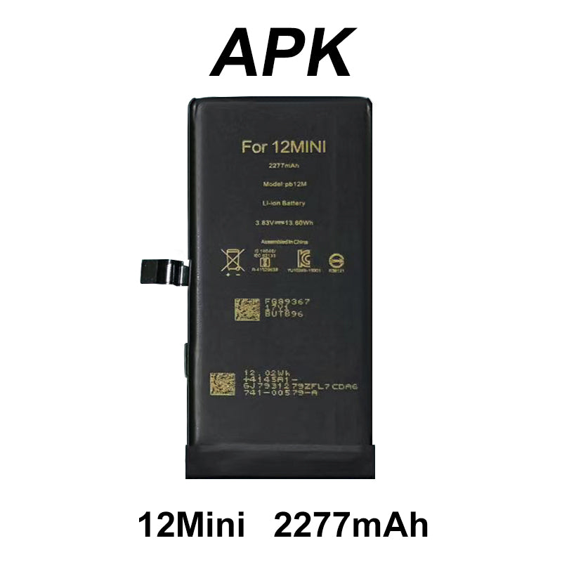 APK  Replacement Battery with Adhesive Strips For iPhone 12 Mini 2277mAh