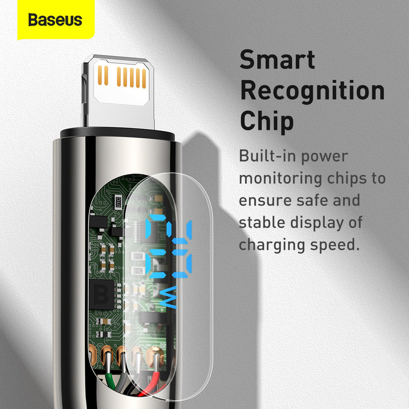 Baseus Display Fast Charging Data Cable Type-C to IP 20W 2m Black