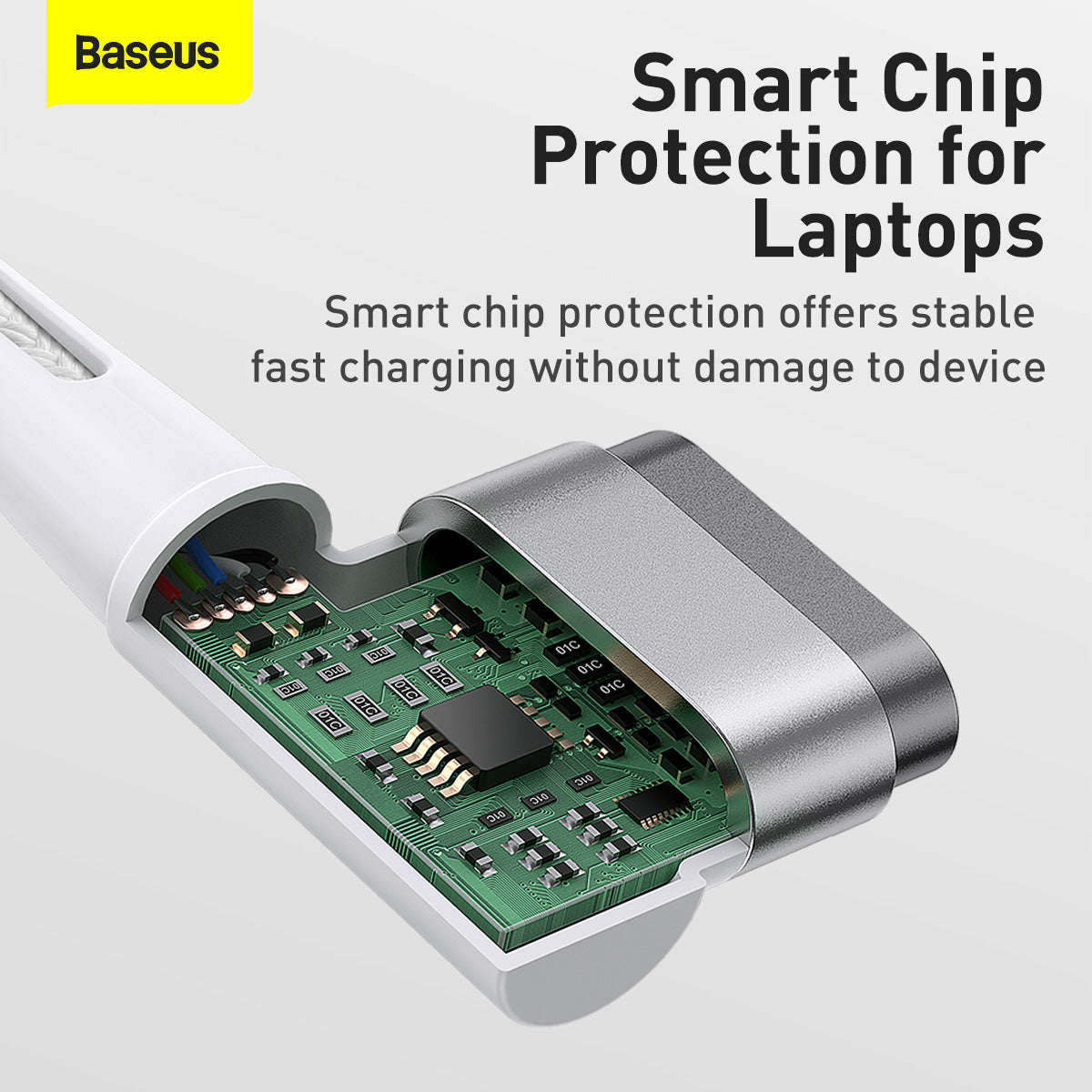 Baseus Zinc Magnetic Series iP Laptop Charging Cable Type-C to L-shaped Port 60W 2m White