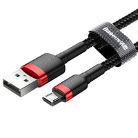 1M Micro to USB-A Cable cafule Cable USB For Micro 2.4A Red+Black Baseus