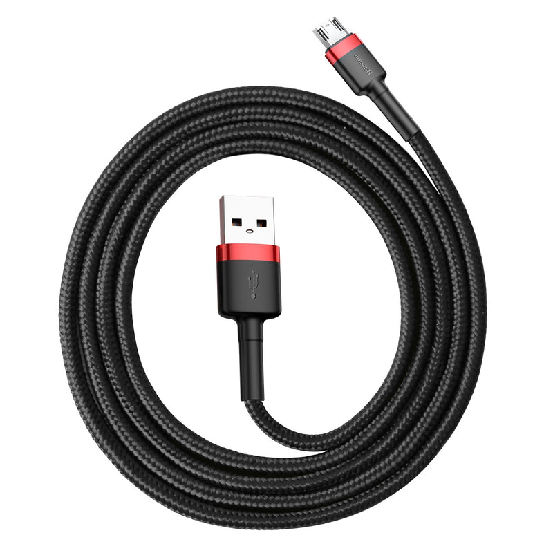 1M Micro to USB-A Cable cafule Cable USB For Micro 2.4A Red+Black Baseus