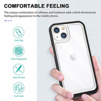 Phonix Case for iPhone Xs Max Clear Rock Hard Case Black Border (With Camera Protective)