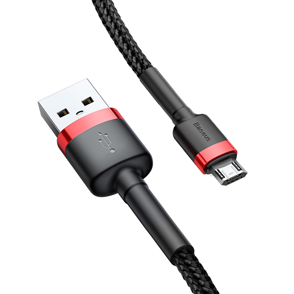 1M Micro to USB-A Cable cafule Cable USB For Micro 2.4A Red+Black Baseus